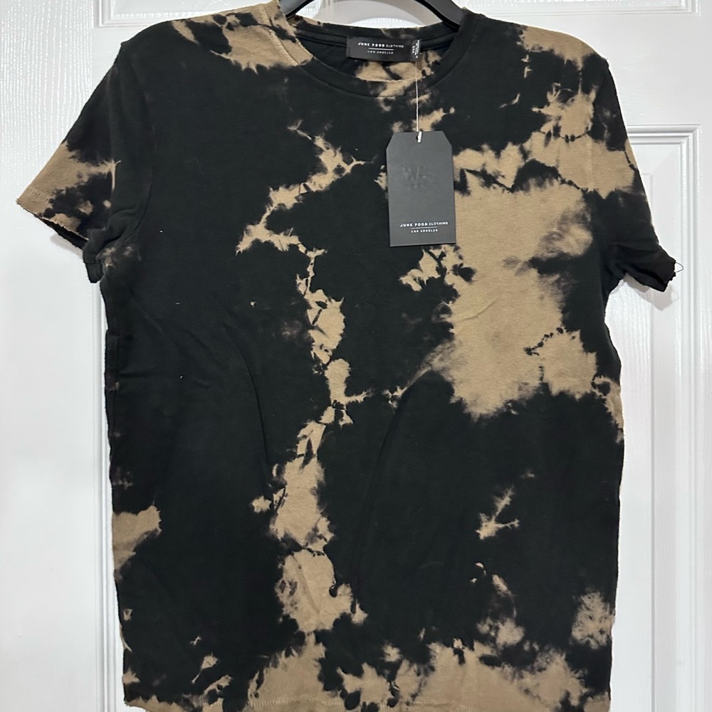 Junk Food Clothing Black and Tan Tie-Dye Tee